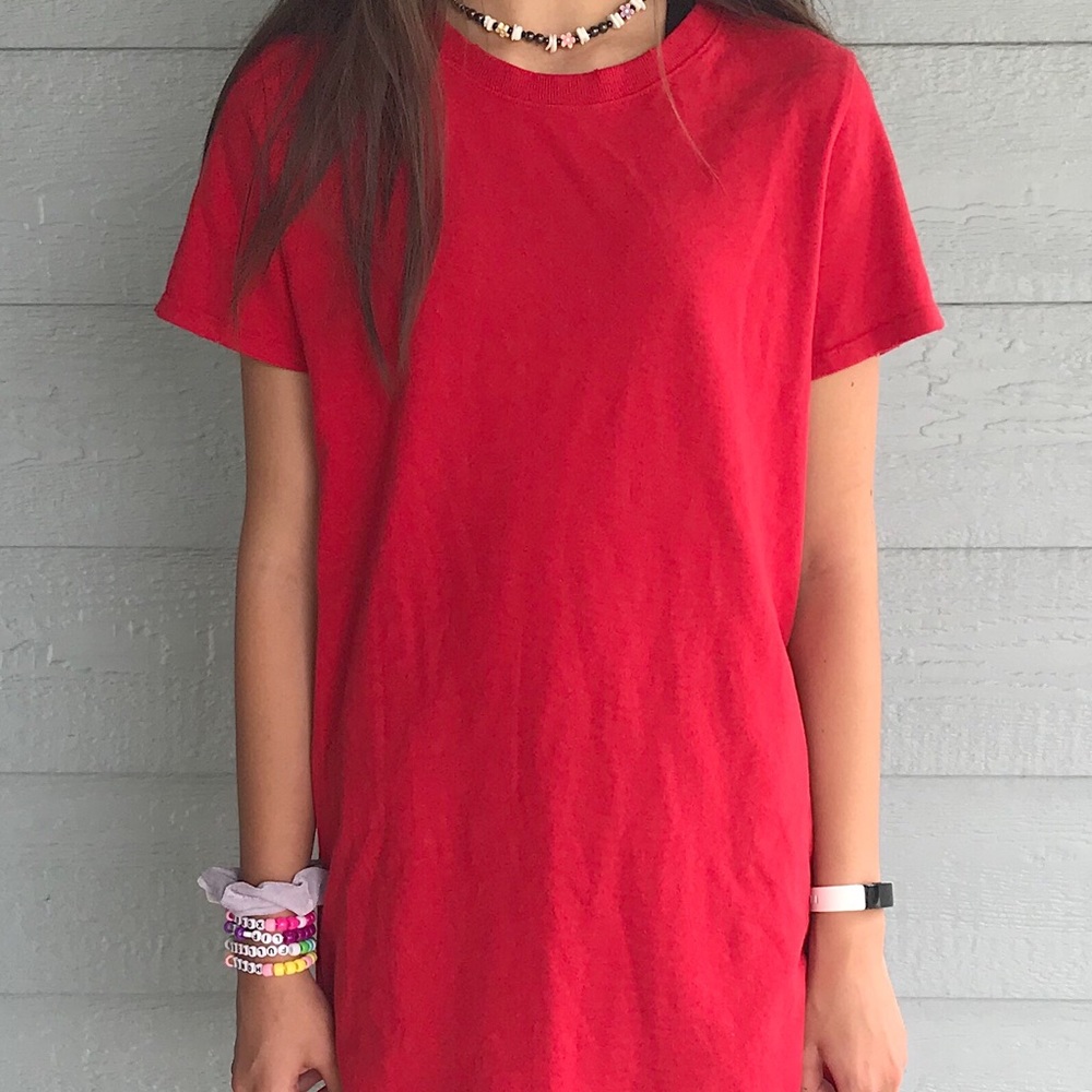 forever 21 red t-shirt dress